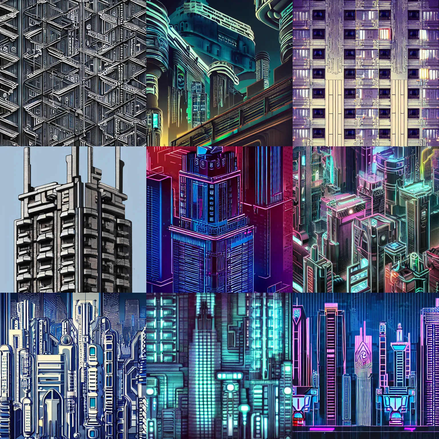 Prompt: detailed photo of a beautiful cyberpunk Art Deco multi-level skyline