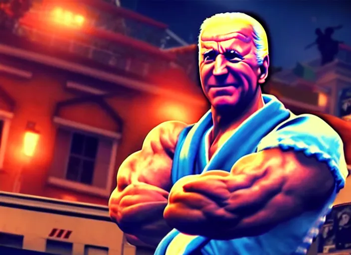 Image similar to joe biden in street fighter v ( 2 0 1 7 ), dynamic pose, official media, ps 4 in - game cinematic, 5 k