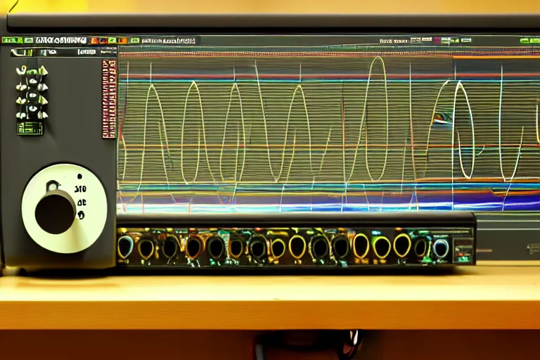 Image similar to an oscilloscope shaking a sound wave, wiggling a weasel, a stoat sinusoid spectacle : the wiggle and the wave