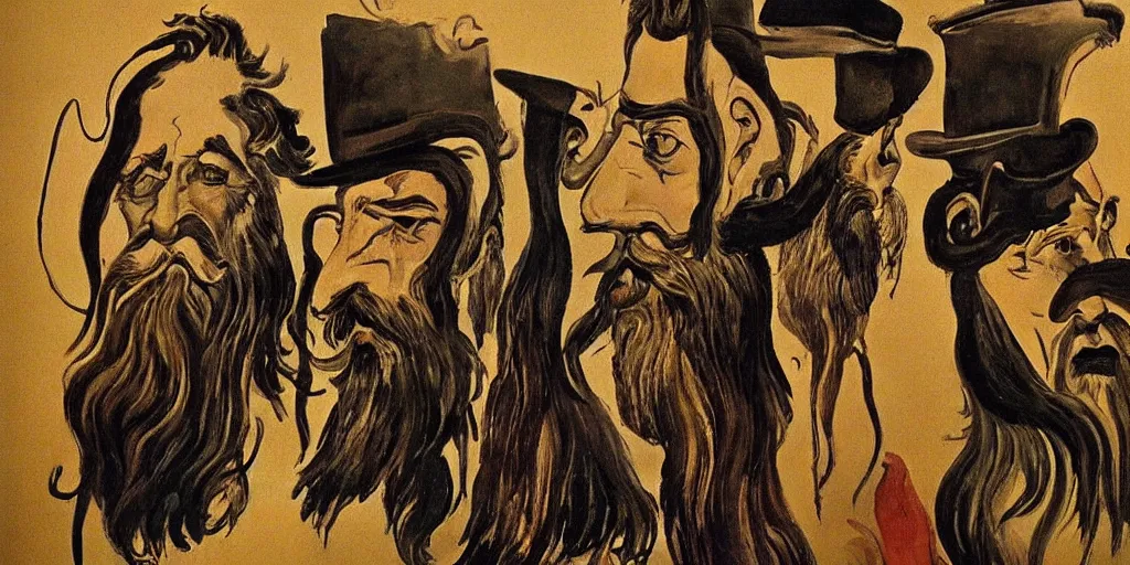 Prompt: bearded nation by salvador dali