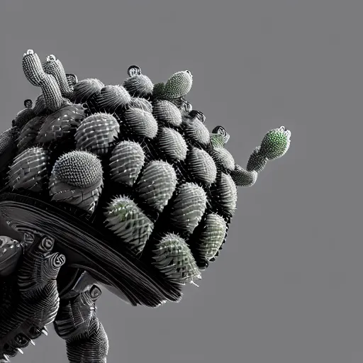 Prompt: Close-up shot.3d hard surface design, octane rendered, robotic bionic Technical, robotic Cactus design, hardops, Bionic Arms and eyes, artstation trending, wow, 8k, intricate, highly detailed, digital painting, artstation, concept art, smooth, sharp focus, illustration, Unreal Engine 5, 8K, art by Moebius, artgerm and Greg Rutkowski, Alphonse Mucha