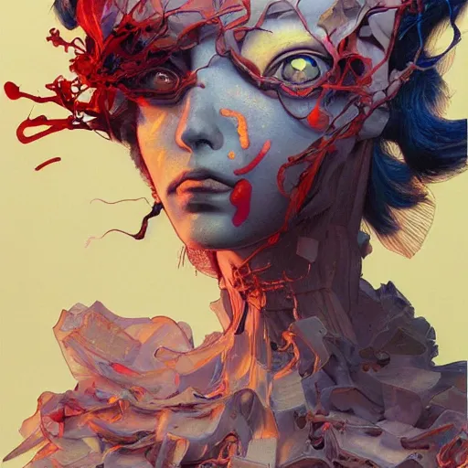 Image similar to prompt : figurative unique portrait soft light painted by james jean and katsuhiro otomo and erik jones, inspired by akira anime, smooth face feature, intricate oil painting, high detail illustration, sharp high detail, manga and anime 1 9 9 9