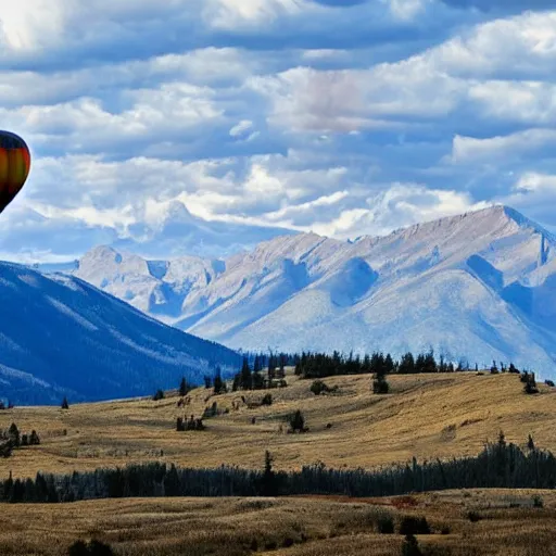 Prompt: rocky mountain ballon