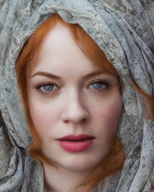 Image similar to portrait of christina hendricks, peaceful, photography by steve mccurry, detailed, trending on artstation