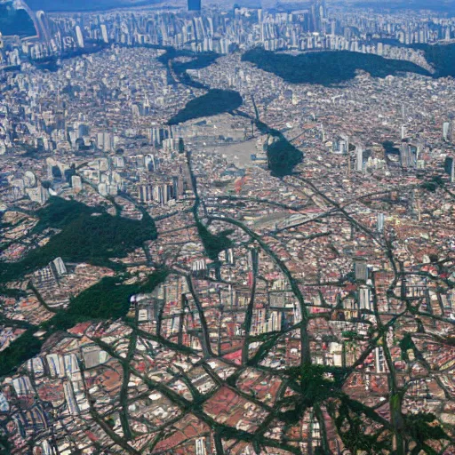 Image similar to aerial photo of sao paulo with a flood of 2 5 meters high, realistic, 4 k