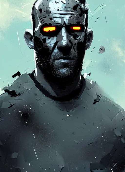 Prompt: jason statham as masked jaguar hero, by ismail inceoglu