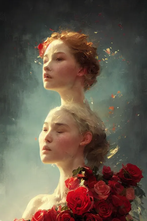 Image similar to sea of roses, oil painting, sunlit, paint texture, digital painting, highly detailed, artstation, sharp focus, illustration, concept art, ruan jia, charlie bowater, tom bagshaw, norman rockwell