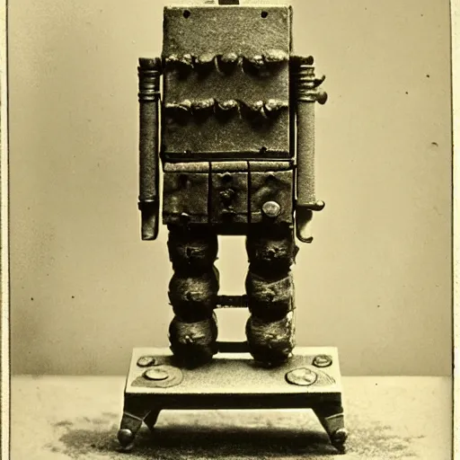 Image similar to 1 8 8 5 photo of a riveted companion!! cube!! from portal 2, daguerrotype, high quality