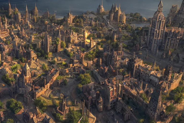 Prompt: A medieval city, fantasy, dynamic lighting, cinematic, concept art, trending on artstation, sharp focus, highly detailed, 8k, photo, still, midday, sunny, pov