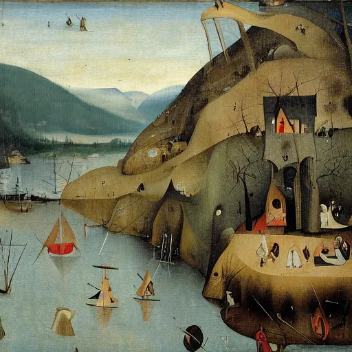 Prompt: deep cove north vancouver by hieronymus bosch
