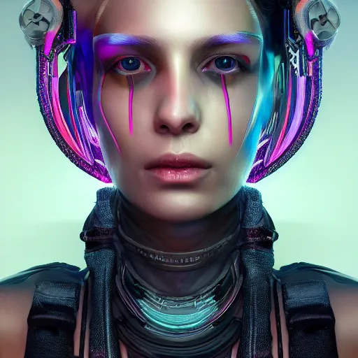 Image similar to a portrait of a cyberpunk princess, hyperdetailed, digital painting, trending on Artstation, CG society, hyperdetailed, digital painting, hypermaximalist, golden ratio, volumetric, octane render, weta digital, micro details, 3d sculpture