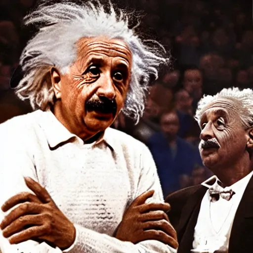 Image similar to NBA broadcast of Albert Einstein as an NBA all-star