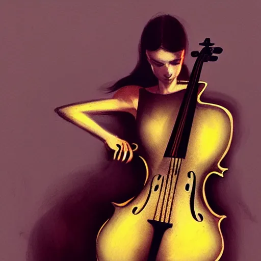 Image similar to body as a cello by greg rutkowski