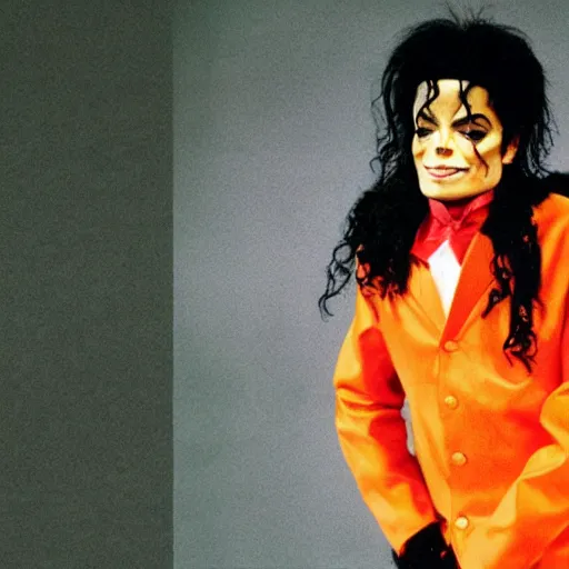 Image similar to michael jackson dressed as big orange, citric