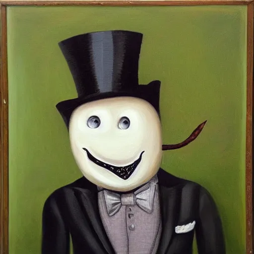 Prompt: “an anthropomorphic crocodile wearing a top hat and monocle, dapper, highly detailed, oil on canvas”