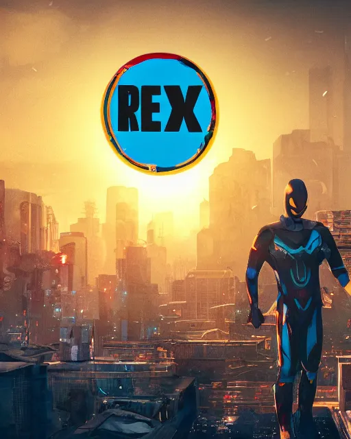 Image similar to rex orange county as a superhero in a dystopian city, aesthetic octane render, 8 k hyperrealistic, futuristic