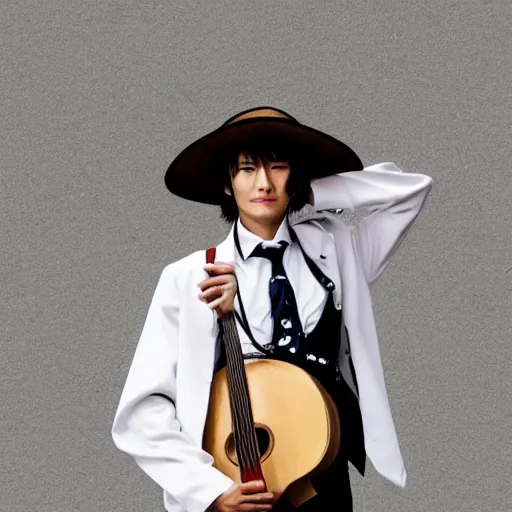 Prompt: Dazai from Bungou Stray Dogs with a mariachi hat