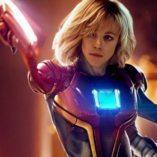 Image similar to rachel mcadams playing the role of samus in the new metroid movie, film still, 4 k, highly detailed, dramatic lighting