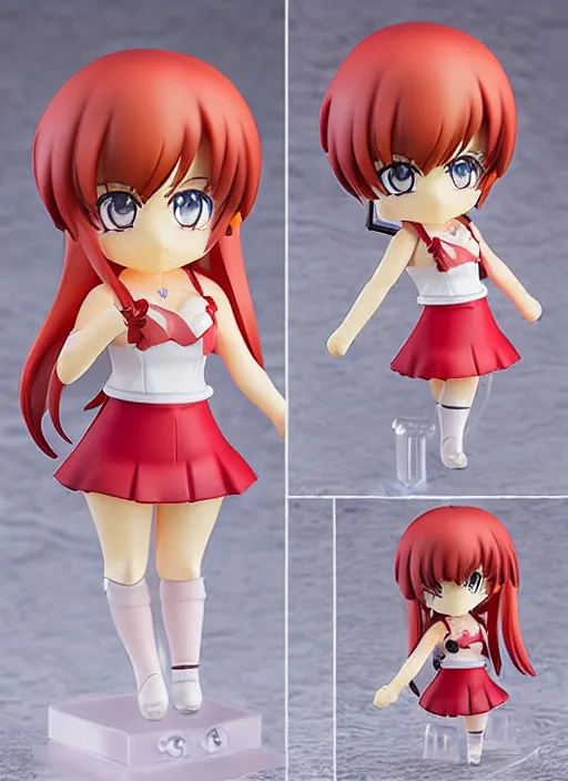 Prompt: 8 0 mm resin detailed miniature of an anime nendoroid of a lovely red - hair girl, figurine, detailed product photo, product introduction photos, 4 k, full body