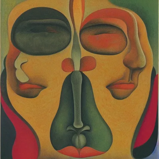 Image similar to floral face portrait by leonetto cappiello and wojciech siudmak and ernst fuchs, anni albers, oil on canvas