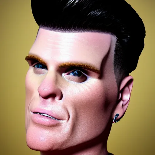 Image similar to vanilla ice, vanilla ice with a swirly vanilla ice cream hairdo his hair is made out of vanilla ice cream, his hair is made of vanilla ice cream, realistic, hyperrealistic, ultra realistic, real, real world, highly detailed, very detailed, extremely detailed, intricate details, 8 k resolution, hd quality