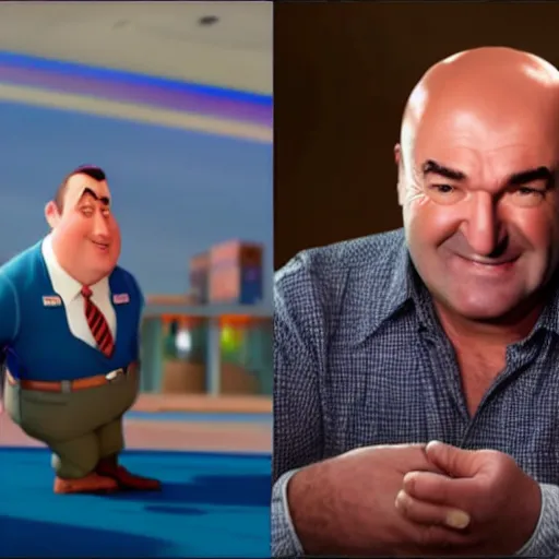 Prompt: Kevin O'Leary in a Pixar movie