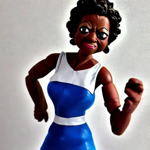 Image similar to viola davis cosplay maya angelou, stop motion vinyl action figure, plastic, toy, butcher billy style