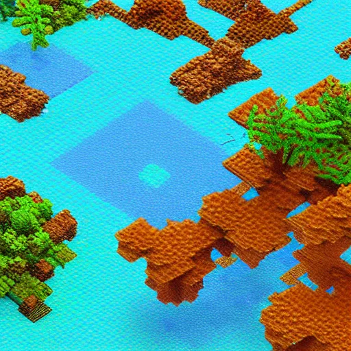 Image similar to aquatic psychedelic shoal scotch spore, by george inness and ghibli studios, voxel, # pixelart