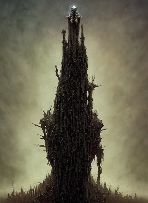 Image similar to masterpiece, infernal darkness emissary concept art, stylized, doom, elegant, majestic, epic, art by zdiszlaw beksinski, greg rutkowski, josan gonzalez, alexey egorov, biomechanical, alchemy, monogram