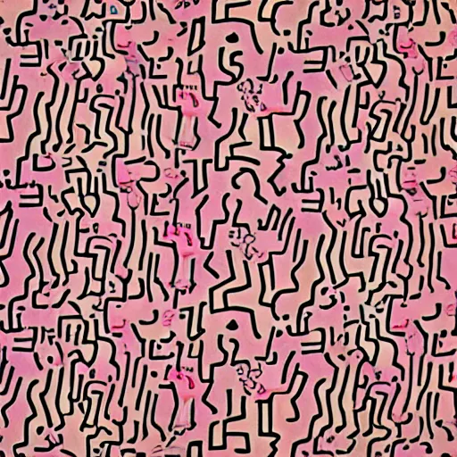 Image similar to whimsical jerry seinfeld wallpaper pattern, keith haring