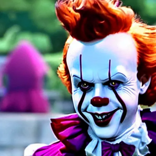 Image similar to Pennywise as Willy Wonka 4K quality super realistic