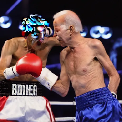 Image similar to obama boxing joe biden, photo, mid fight, intense