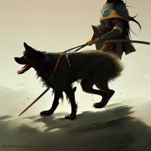 Prompt: border collie as an samurai, backround dark, highly detailed, digital illustration, trending in artstation, modern painting, smooth, sharp focus, intricate, by peter mohrbacher