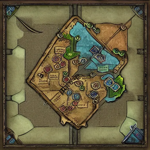 Image similar to a d & d battle map with grid, dndmaps, top - down view