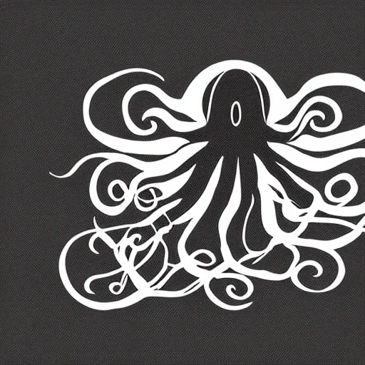 Image similar to intricate black and white logo of an octopus.