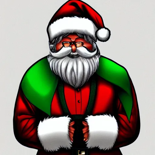 Image similar to gangster santa claus, digital art