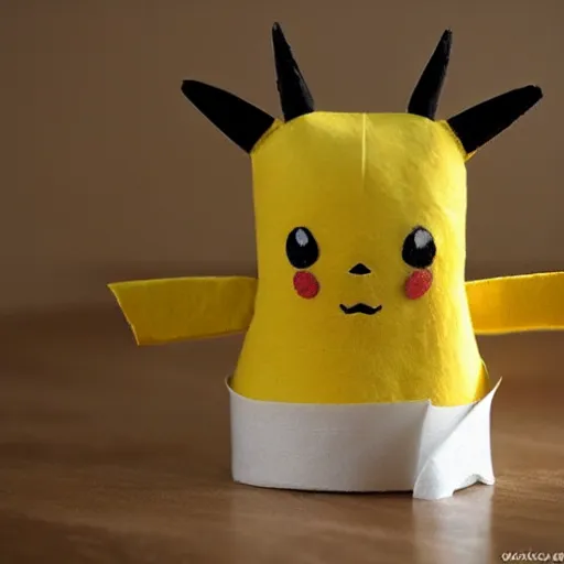 Image similar to a paper towel pikachu