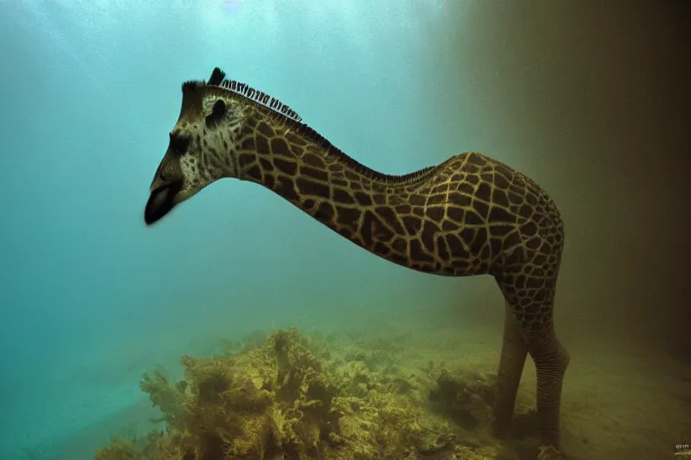 Image similar to underwater photo of a jiraffe by national geographic