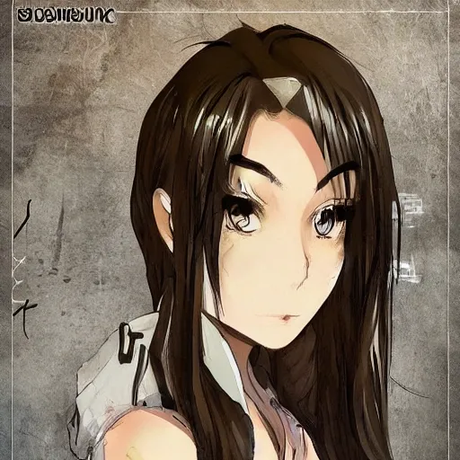 Prompt: pretty anime girl, brown hair, green eyes, high quality art ,trending on artstation