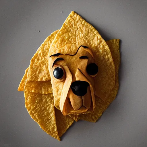 Image similar to tortilla chip that looks just like scooby doo