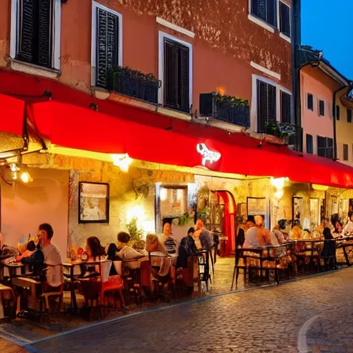 Cheap Italian restaurant at night Stable Diffusion OpenArt