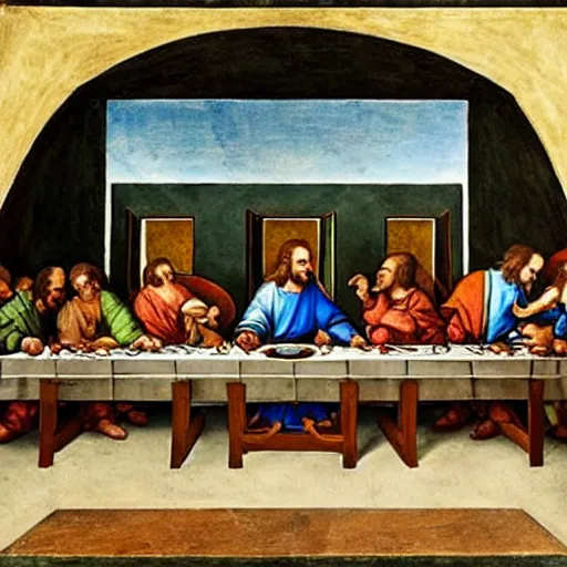 Prompt: Pokemon The last supper da vinci