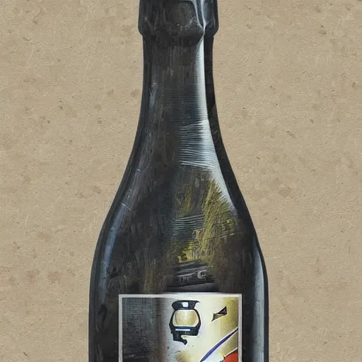 Image similar to portrait of a ( corvette ) ( champagne bottle ) hybrid, digital art