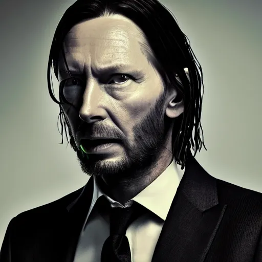 Image similar to thom yorke as john wick professional photo shot