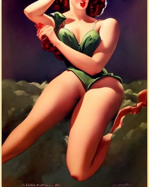 Image similar to character concept art of a beautiful pinup girl, realistic fine details, alberto vargas, jim silke, rolf armstrong, gil elvgren, jean gabriel domergue, trending on artstation