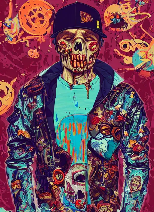 Image similar to zombie full body hiphop streetwear drip, tristan eaton, victo ngai, artgerm, rhads, ross draws