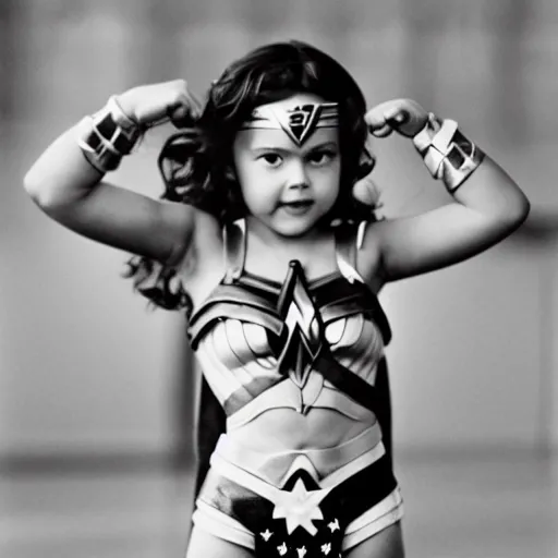 Image similar to photograph of baby wonder woman