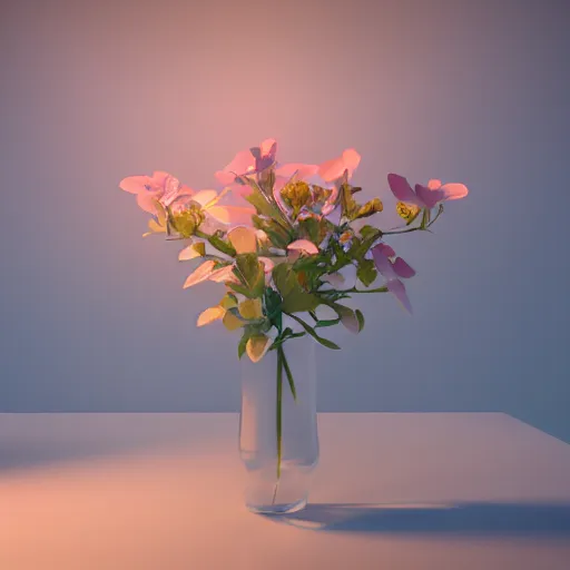 Image similar to Luminescent flower blooming at twilight, cgsociety, realism, photorealism, f 3.5, photography, octane render, highly detailed, vray, volumetric lighting, unreal engine