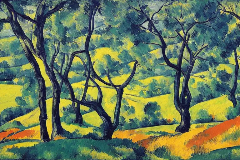 Image similar to masterpiece painting of oak trees on a hillside overlooking a creek, bypatrick heron patrick nagel, patrick nasmyth patrick pietropoli patrick pye patrick woodroffe paul bird paul bodmer paul bril paul cadmus paul cezanne paul cornoyer paul cezanne paul davis