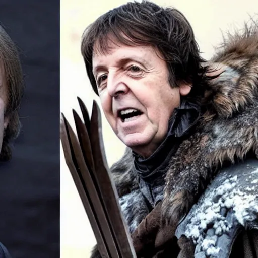 Prompt: Paul McCartney in Game of Thrones